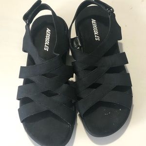 Aerosoles black faux shade sandals